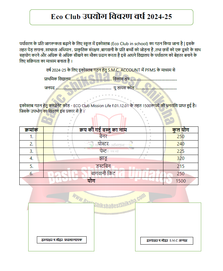 ECO CLUB UPBHOG VIVRAN FORMAT