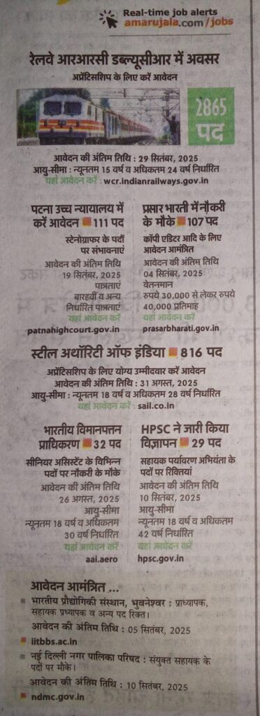 CHANCE IN RAILWAY RRC WCR