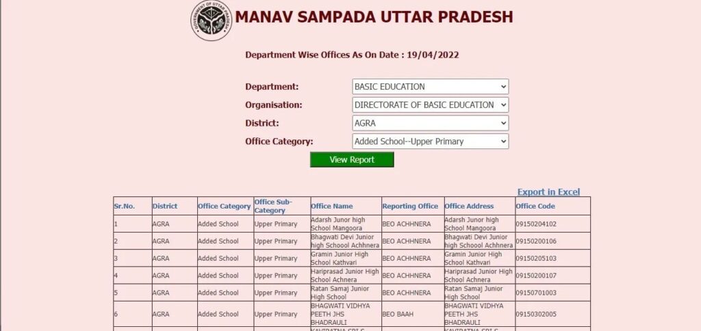 ORDER OF THE SECRETARY, UTTAR PRADESH BASIC EDUCATION COUNCIL REGAEDING UPDATING THE DATA OF MANAV SAMPADA PORTAL
