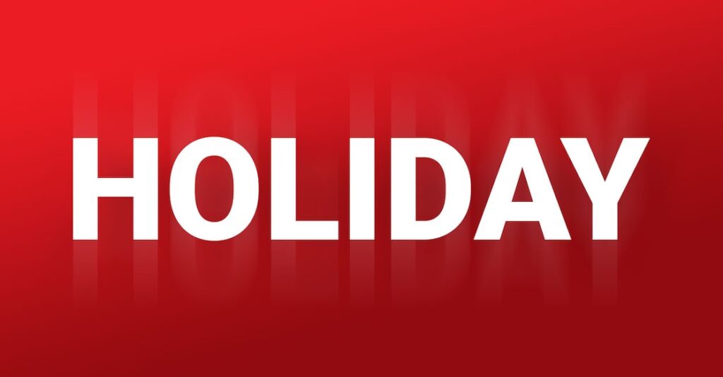 List of holidays falling in the month of September, see holiday table on 5th and 6th September there will be a holiday