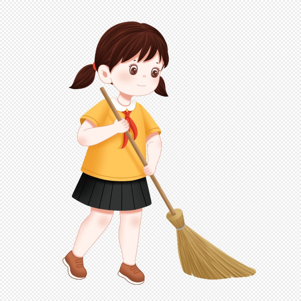  sweeping the floor